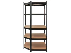 PROREGAL Eckregal Ragnar für Gesamtlast 875 kg HxBxT 180 x 90 x 60 cm Schwarz Kellerregal Steckregal Garagenregal Lagerregal