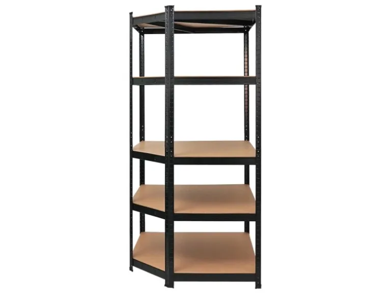 PROREGAL Eckregal Ragnar für Gesamtlast 875 kg HxBxT 180 x 90 x 60 cm Schwarz Kellerregal Steckregal Garagenregal Lagerregal