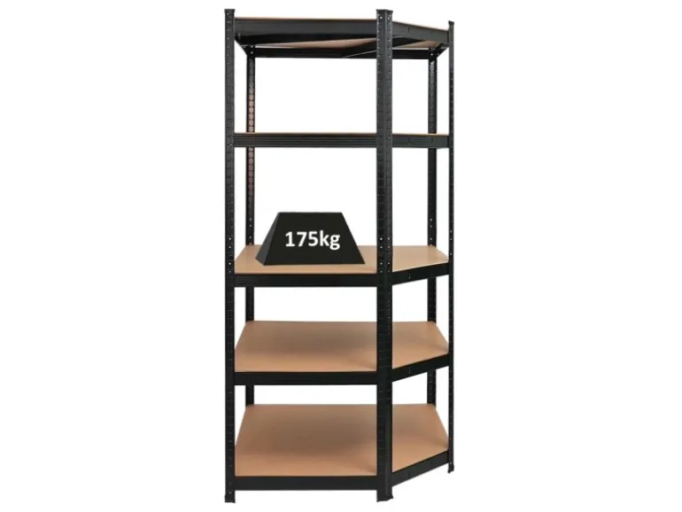 PROREGAL Eckregal Ragnar für Gesamtlast 875 kg HxBxT 180 x 90 x 60 cm Schwarz Kellerregal Steckregal Garagenregal Lagerregal