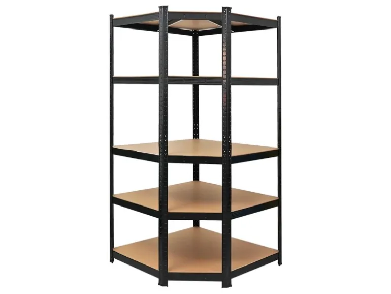 PROREGAL Eckregal Ragnar für Gesamtlast 875 kg HxBxT 180 x 90 x 60 cm Schwarz Kellerregal Steckregal Garagenregal Lagerregal