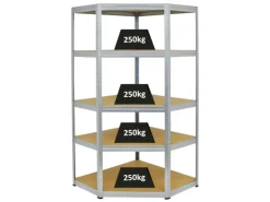 PROREGAL Eckregal Slim Elephant HxBxT 180 x 90 x 45 cm Fachlast 250 kg Verzinkt