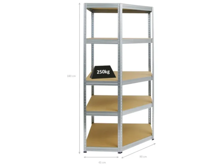 PROREGAL Eckregal Slim Elephant HxBxT 180 x 90 x 45 cm Fachlast 250 kg Verzinkt