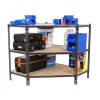PROREGAL Eckregal Small Muli HxBxT 90 x 90 x 40 cm 3 Fachböden Fachlast 200 kg Anthrazit