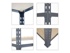 PROREGAL Eckregal Small Muli HxBxT 90 x 90 x 40 cm 3 Fachböden Fachlast 200 kg Anthrazit