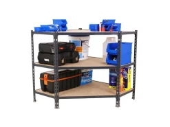PROREGAL Eckregal Small Muli HxBxT 90 x 90 x 50 cm 3 Fachböden Fachlast 200 kg Anthrazit