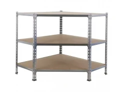 PROREGAL Eckregal Small Muli HxBxT 90 x 90 x 30 cm 3 Fachböden Fachlast 200 kg Verzinkt