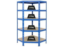 PROREGAL Eckregal Tiger HxBxT 180 x 90 x 45 cm Fachlast 175 kg Blau