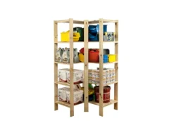 PROREGAL Eckregal Woodland HxBxT 166,4 x 85 x 50 cm Fachlast 120 kg 5 Fachboden Kiefernholz Natur