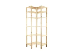 PROREGAL Eckregal Woodland HxBxT 230 x 85 x 50 cm Fachlast 120 kg 6 Fachboden Kiefernholz Natur