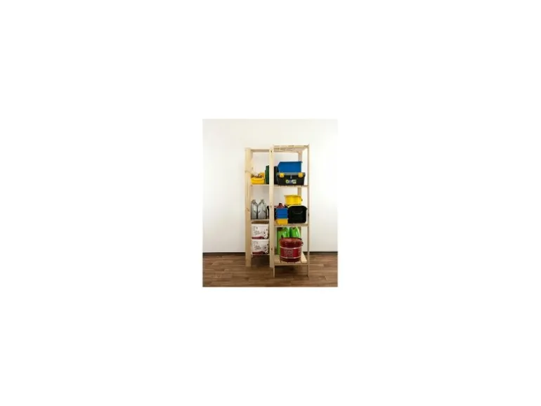PROREGAL Eckregal Woodland HxBxT 166,4 x 85 x 50 cm Fachlast 120 kg 4 Fachboden Kiefernholz Natur