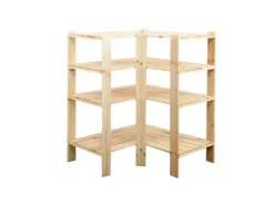 PROREGAL Eckregal Woodland HxBxT 115 x 85 x 50 cm Fachlast 120 kg 4 Fachboden Kiefernholz Natur