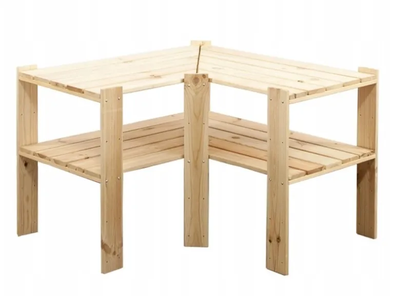 PROREGAL Eckregal Woodland HxBxT 64 x 80 x 50 cm Fachlast 120 kg 3 Fachboden Kiefernholz Natur