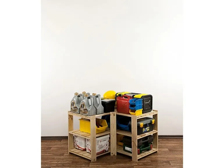 PROREGAL Eckregal Woodland HxBxT 64 x 80 x 50 cm Fachlast 120 kg 3 Fachboden Kiefernholz Natur