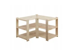PROREGAL Eckregal Woodland HxBxT 64 x 80 x 50 cm Fachlast 120 kg 3 Fachboden Kiefernholz Natur