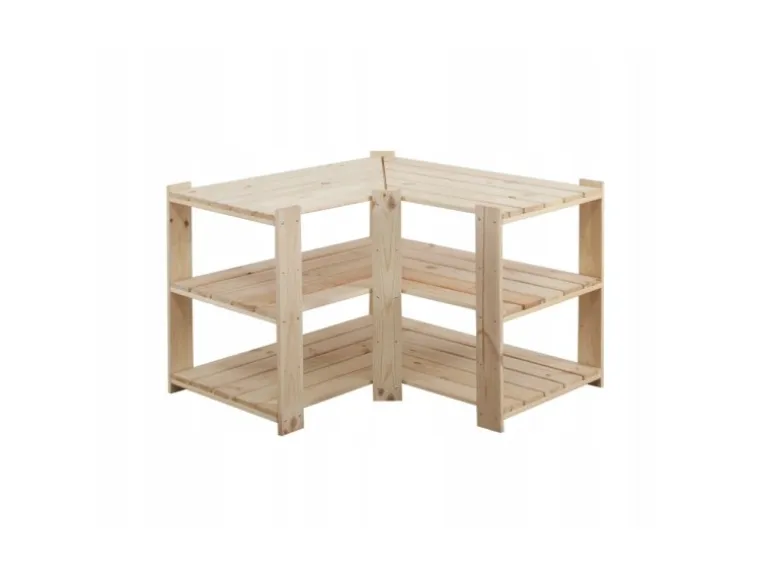 PROREGAL Eckregal Woodland HxBxT 64 x 80 x 50 cm Fachlast 120 kg 3 Fachboden Kiefernholz Natur
