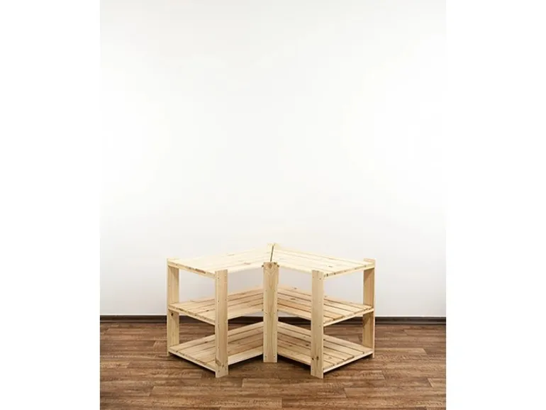 PROREGAL Eckregal Woodland HxBxT 64 x 80 x 50 cm Fachlast 120 kg 3 Fachboden Kiefernholz Natur