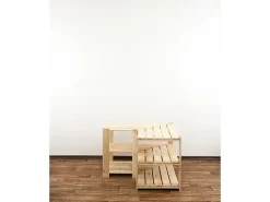 PROREGAL Eckregal Woodland HxBxT 64 x 80 x 50 cm Fachlast 120 kg 3 Fachboden Kiefernholz Natur