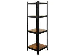 PROREGAL 3er Vintage Series Schwerlastregal Ragnar Set HxBxT 150x45x45cm Fachlast 100kg Vintagebraun-Schwarz