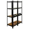 PROREGAL 2er Vintage Series Schwerlastregal Ragnar Set HxBxT 150x45x45cm Fachlast 100kg Vintagebraun-Schwarz
