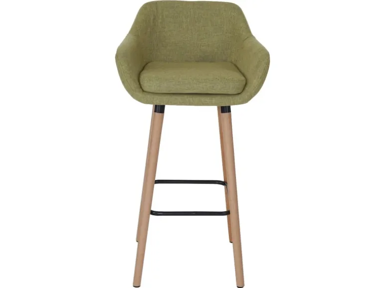 PROREGAL 2er-Set Barhocker Oslo Mit Lehne Sitzhöhe 79cm Textil Hellgrün Barstuhl Tresenhocker
