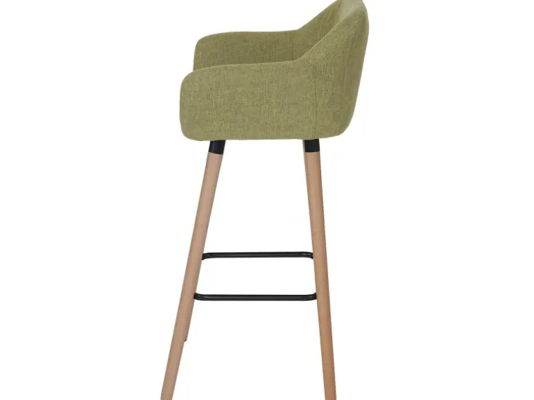 PROREGAL 2er-Set Barhocker Oslo Mit Lehne Sitzhöhe 79cm Textil Hellgrün Barstuhl Tresenhocker