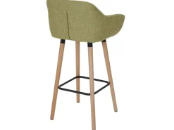 PROREGAL 2er-Set Barhocker Oslo Mit Lehne Sitzhöhe 79cm Textil Hellgrün Barstuhl Tresenhocker