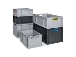 PROREGAL Eurobox Nextgen Color HxBxT 32x30x40cm 30 Liter Griffe Blau Offen Schwarz Eurobehälter Transportbox Transportbehälter