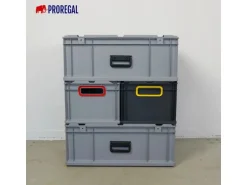 PROREGAL Eurobox Nextgen Color HxBxT 32x30x40cm 30 Liter Griffe Schwarz Offen Schwarz Eurobehälter Transportbox Transportbehälter