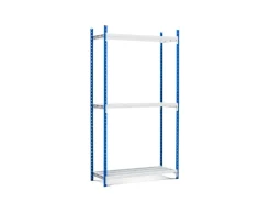 PROREGAL Fachbodenregal Maximus Pro HxBxT 240 x 125 x 60 cm 3 Ebenen Offener Fachboden Fachlast 248 kg Lichtblau-Lichtgrau