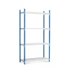 PROREGAL Fachbodenregal Maximus HxBxT200 x 125 x 30 cm 4 Ebenen Offener Fachboden Fachlast 114 kg Lichtblau-Lichtgrau