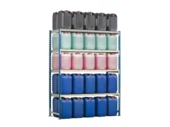 PROREGAL Fachbodenregal Maximus HxBxT200 x 125 x 30 cm 4 Ebenen Offener Fachboden Fachlast 114 kg Lichtblau-Lichtgrau