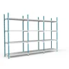 PROREGAL Fachbodenregal Maximus HxBxT 240 x 100 x 30 cm 4 Ebenen PVC-Fachboden Fachlast 136 kg Lichtblau-Lichtgrau