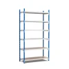PROREGAL Fachbodenregal Maximus HxBxT 220 x 100 x 80 cm 6 Ebenen Spanplatten-Fachboden Fachlast 198 kg Lichtblau-Lichtgrau