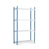 PROREGAL Fachbodenregal Maximus Pro HxBxT 220 x 100 x 80 cm 4 Ebenen Offener Fachboden Fachlast 303 kg Lichtblau-Lichtgrau