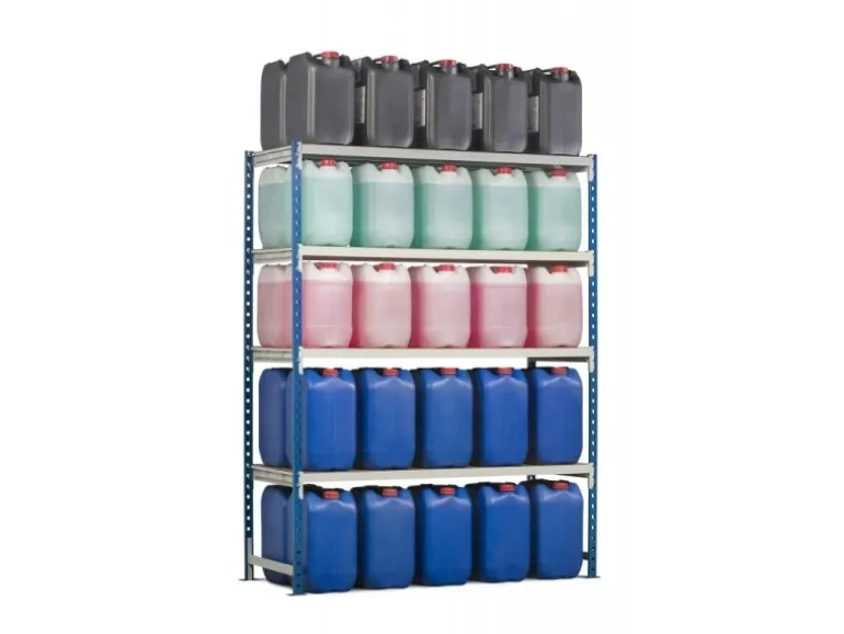 PROREGAL Fachbodenregal Maximus Pro HxBxT 220 x 100 x 80 cm 4 Ebenen Offener Fachboden Fachlast 303 kg Lichtblau-Lichtgrau
