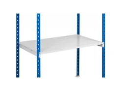 PROREGAL Fachbodenregal Maximus Pro HxBxT 300 x 100 x 50 cm 3 Ebenen Metallplatten-Fachboden Fachlast 286 kg Lichtblau-Lichtgrau