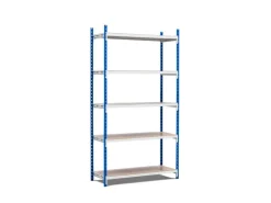 PROREGAL Fachbodenregal Maximus HxBxT200 x 150 x 68 cm 5 Ebenen Spanplatten-Fachboden Fachlast 110 kg Lichtblau-Lichtgrau