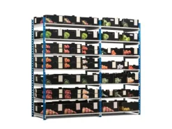 PROREGAL Fachbodenregal Maximus HxBxT 240 x 125 x 30 cm 7 Ebenen PVC-Fachboden Fachlast 114 kg Lichtblau-Lichtgrau