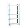 PROREGAL Fachbodenregal Maximus HxBxT 200 x 125 x 34 cm 5 Ebenen Offener Fachboden Fachlast 114 kg Lichtblau-Lichtgrau