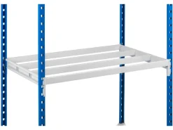 PROREGAL Fachbodenregal Maximus Pro HxBxT 220 x 125 x 80 cm 6 Ebenen Offener Fachboden Fachlast 278 kg Lichtblau-Lichtgrau