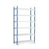 PROREGAL Fachbodenregal Maximus HxBxT 200 x 125 x 30 cm 7 Ebenen Offener Fachboden Fachlast 114 kg Lichtblau-Lichtgrau