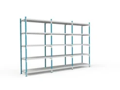 PROREGAL Fachbodenregal Maximus HxBxT200 x 150 x 68 cm 5 Ebenen PVC-Fachboden Fachlast 110 kg Lichtblau-Lichtgrau