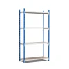 PROREGAL Fachbodenregal Maximus HxBxT 240 x 100 x 40 cm 4 Ebenen Spanplatten-Fachboden Fachlast 136 kg Lichtblau-Lichtgrau