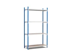 PROREGAL Fachbodenregal Maximus HxBxT 240 x 100 x 40 cm 4 Ebenen Spanplatten-Fachboden Fachlast 136 kg Lichtblau-Lichtgrau