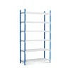 PROREGAL Fachbodenregal Maximus HxBxT 260 x 125 x 34 cm 7 Ebenen Offener Fachboden Fachlast 114 kg Lichtblau-Lichtgrau
