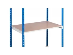 PROREGAL Fachbodenregal Maximus Pro HxBxT 220 x 150 x 50 cm 5 Ebenen Spanplatten-Fachboden Fachlast 236 kg Lichtblau-Lichtgrau