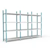 PROREGAL Fachbodenregal Maximus HxBxT200 x 100 x 30 cm 4 Ebenen PVC-Fachboden Fachlast 136 kg Lichtblau-Lichtgrau