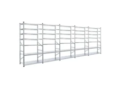 PROREGAL Fachbodenregal Proximo Stecksystem 250 x 450 x 32 cm 7 Ebenen Beidseitig Verzinkt
