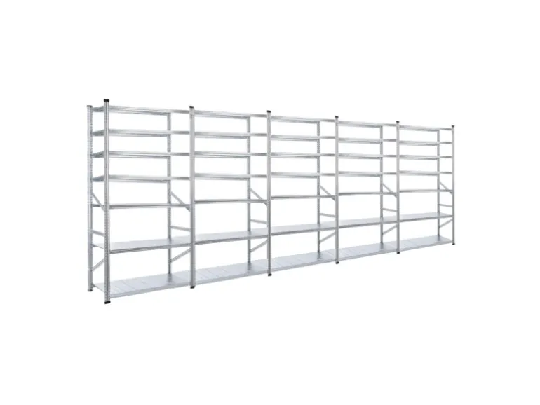 PROREGAL Fachbodenregal Proximo Stecksystem 250 x 450 x 32 cm 7 Ebenen Beidseitig Verzinkt