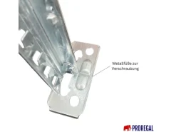 PROREGAL Fachbodenregal Proximo Stecksystem 250 x 450 x 32 cm 7 Ebenen Beidseitig Verzinkt